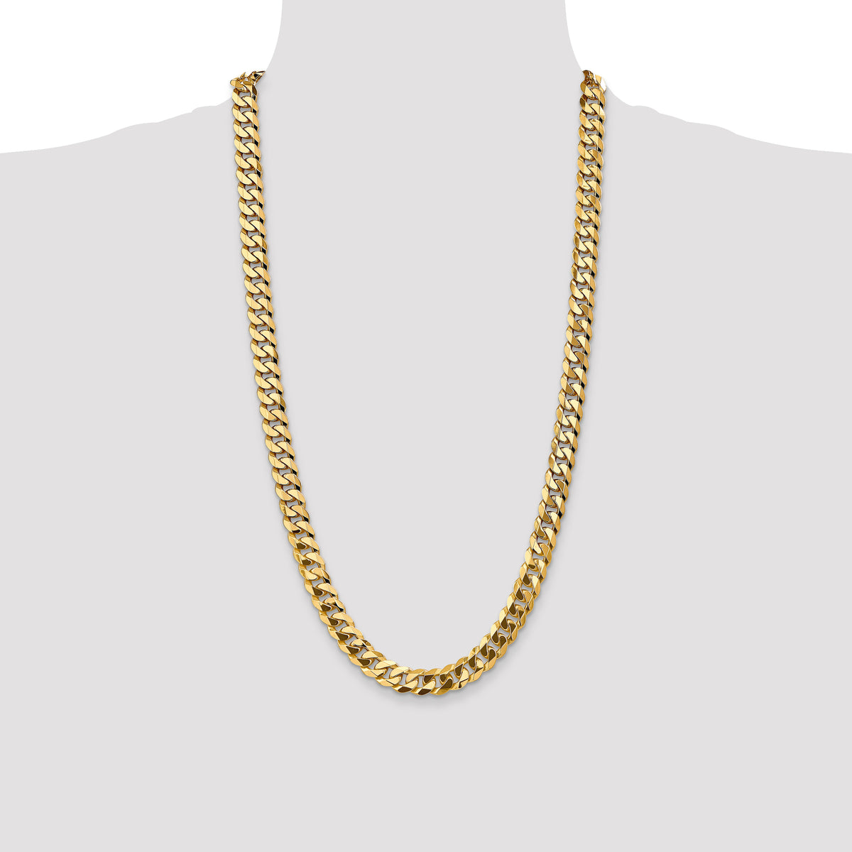 14k 9.5mm Flat Beveled Curb Chain
