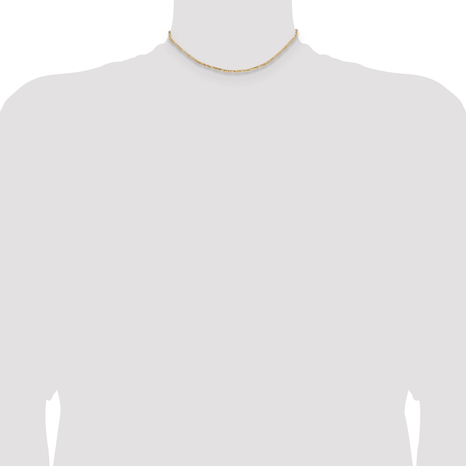 14k 1.8mm Flat Figaro Chain