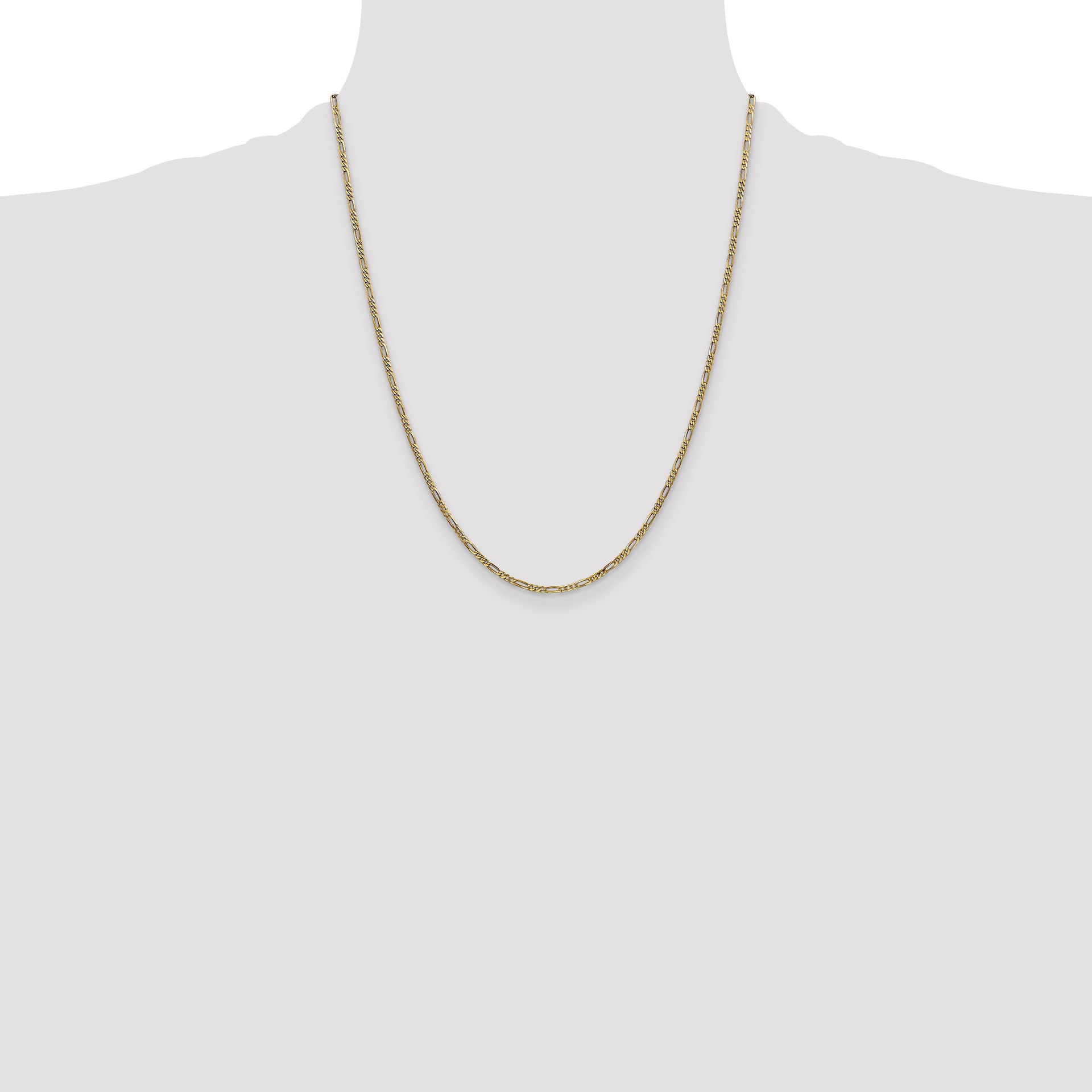 14k 1.8mm Flat Figaro Chain