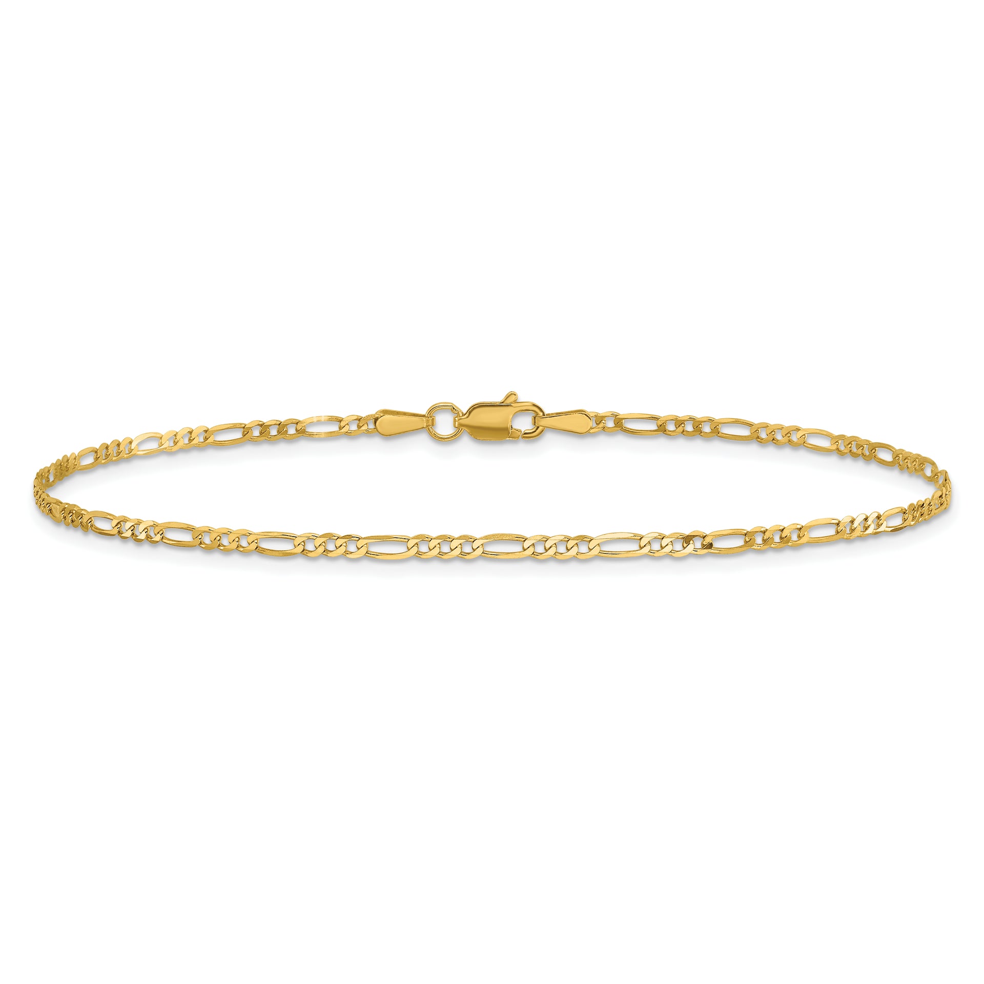 14k 1.8mm Flat Figaro Chain Anklet