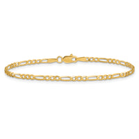 14k 2.25mm Flat Figaro Chain Anklet