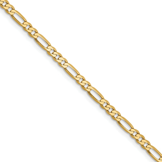 14k 2.75mm Flat Figaro Chain (100 inch Spool)