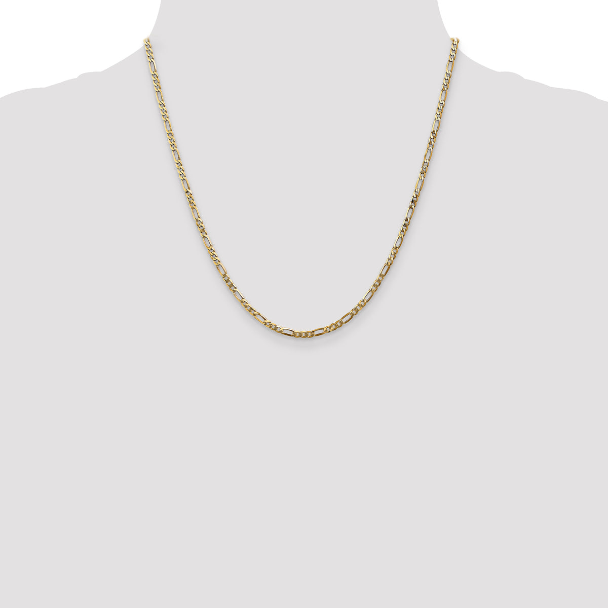 14k 2.75mm Flat Figaro Chain