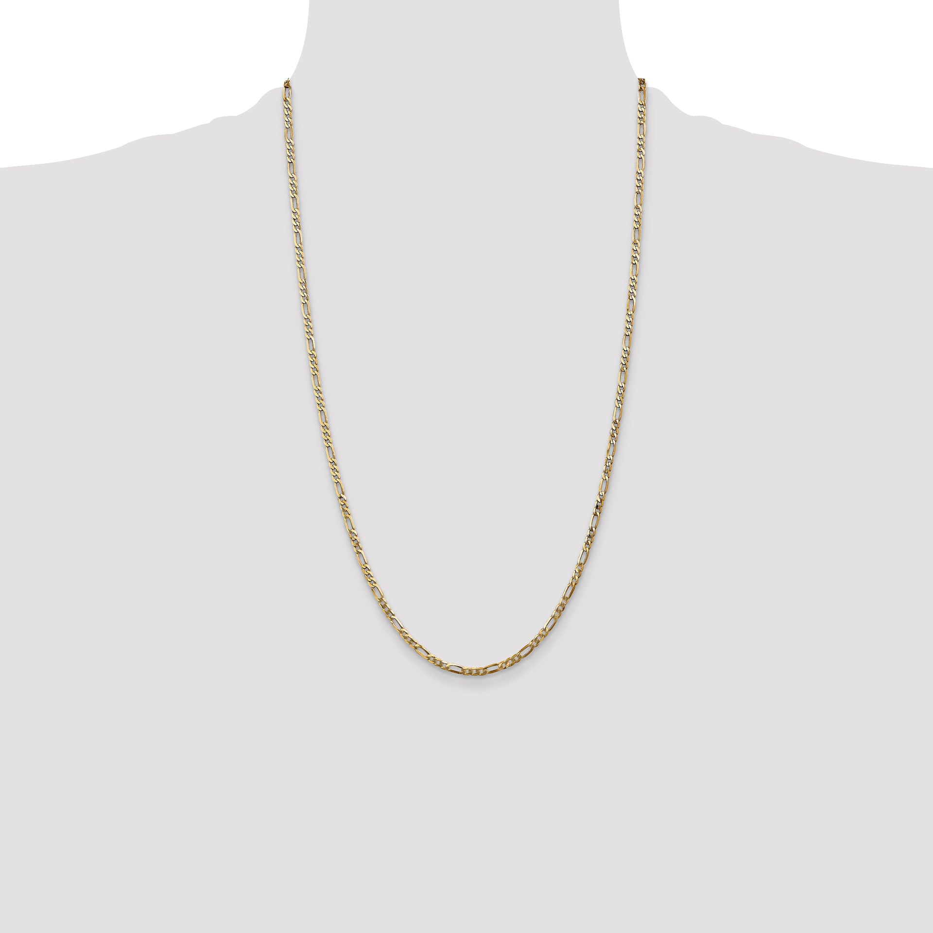 14k 2.75mm Flat Figaro Chain