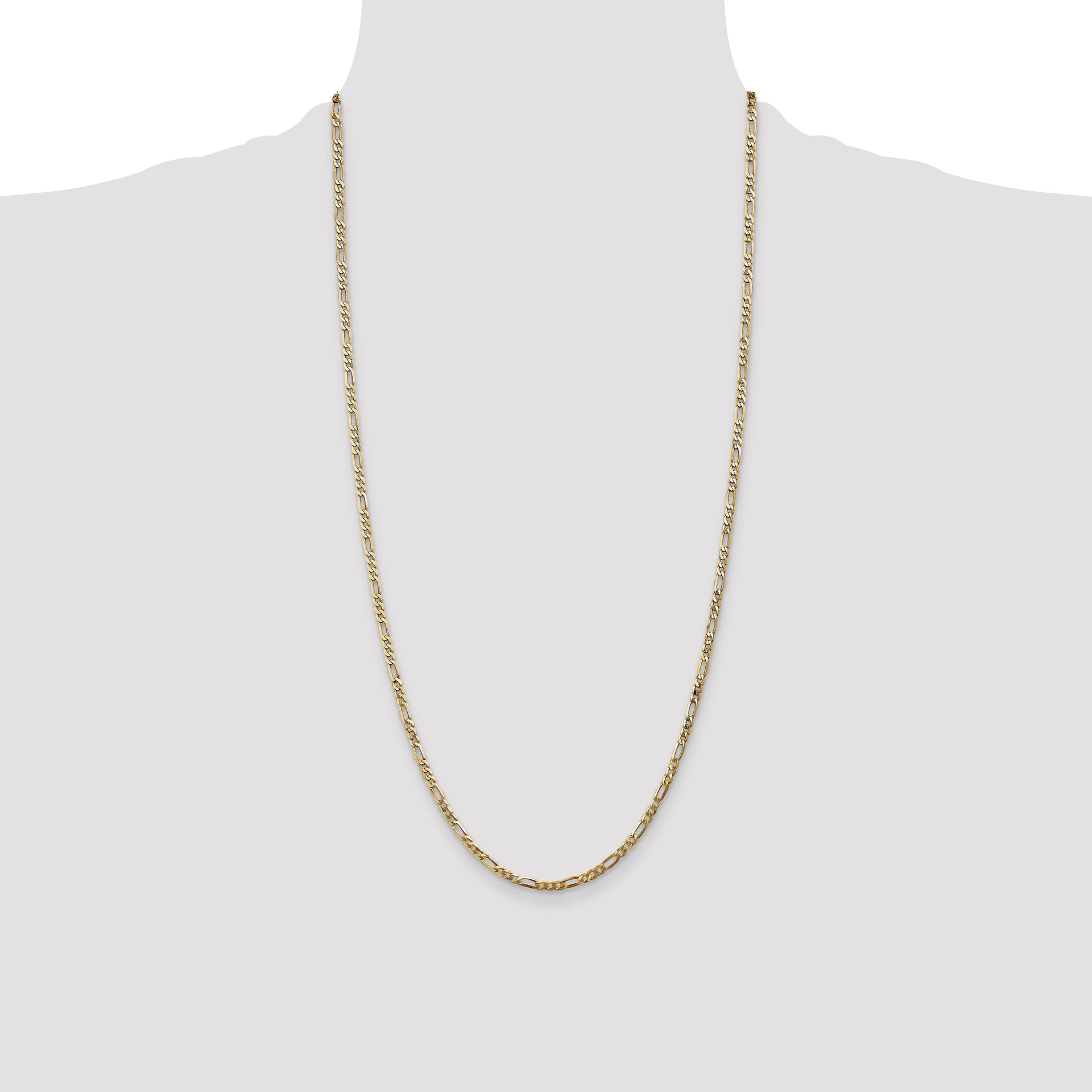 14k 2.75mm Flat Figaro Chain