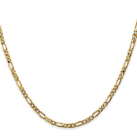 14k 3mm Flat Figaro Chain
