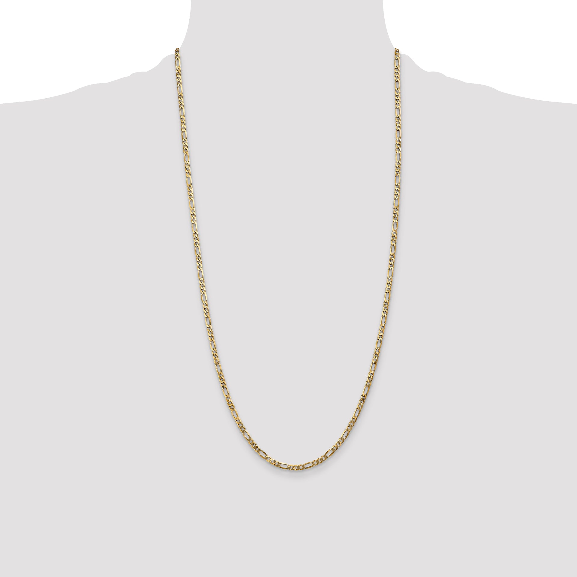 14k 3mm Flat Figaro Chain