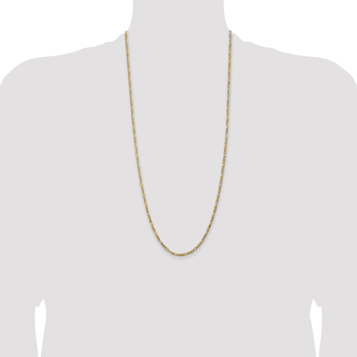 14k 3mm Flat Figaro Chain