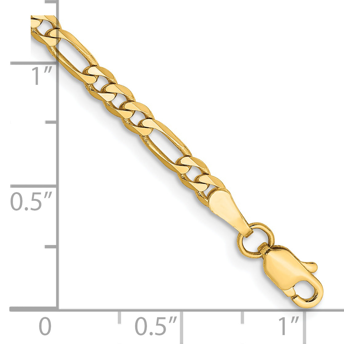 14k 3mm Flat Figaro Chain
