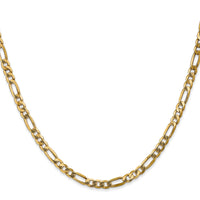 14k 4mm Flat Figaro Chain