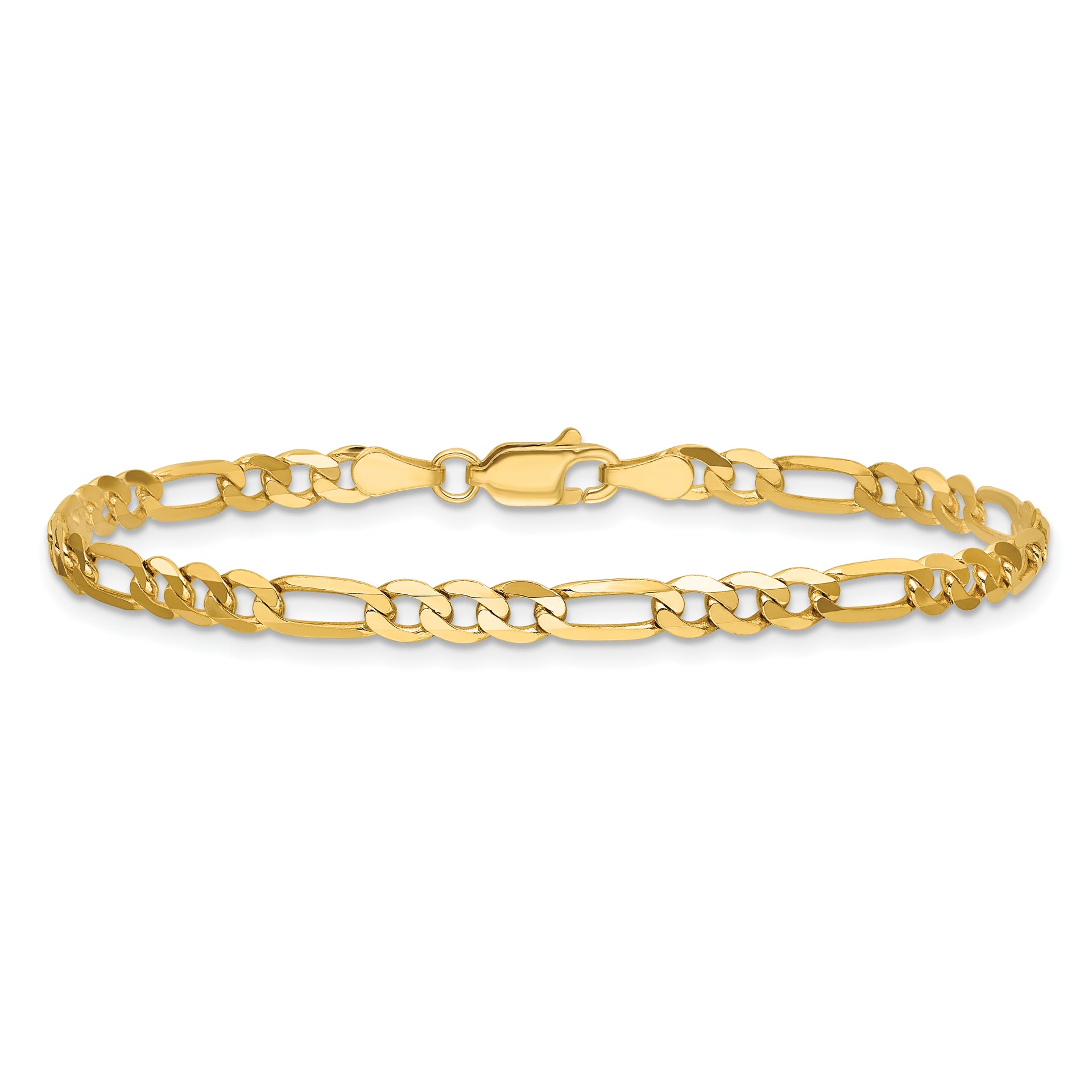 14k 4mm Flat Figaro Chain