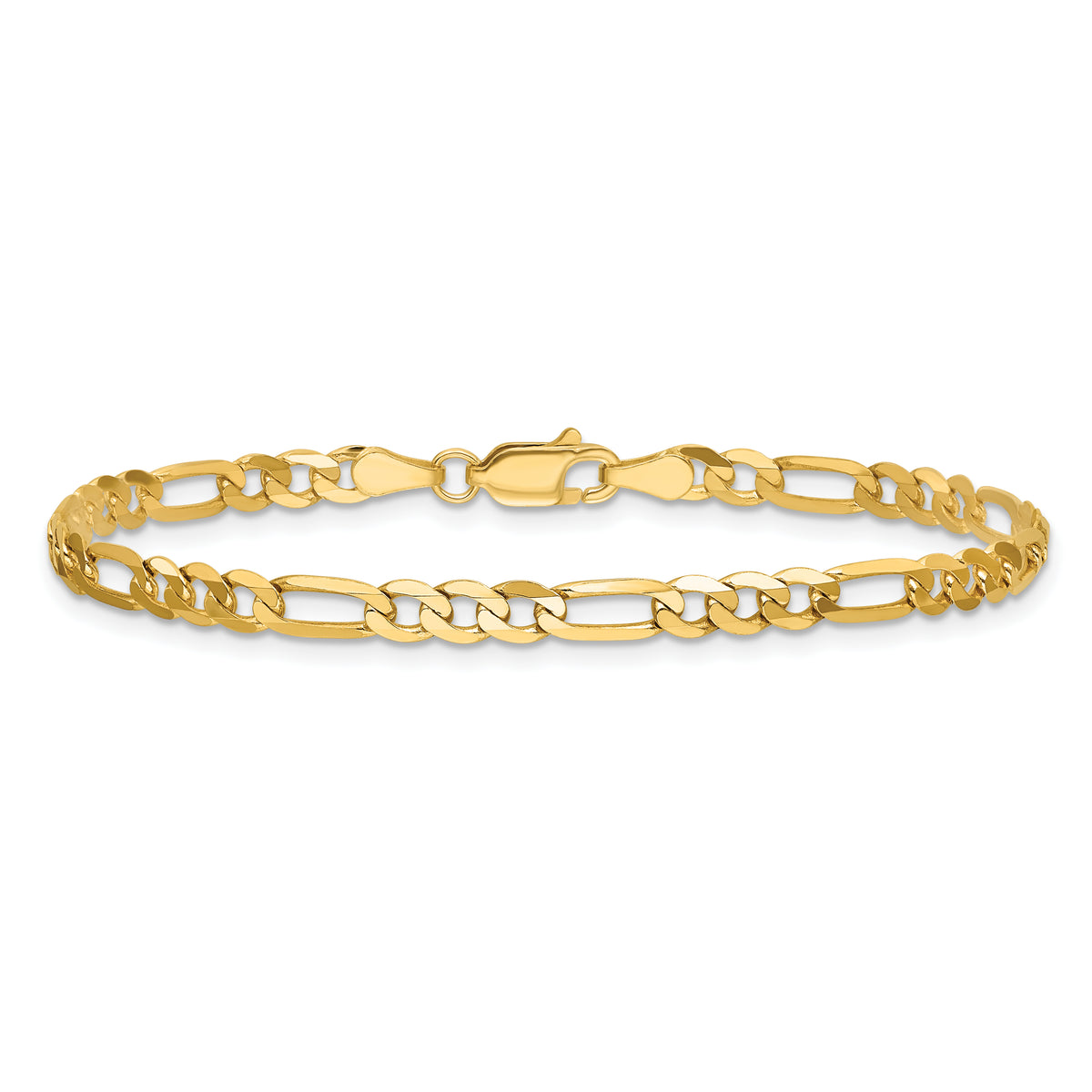 14k 4mm Flat Figaro Chain
