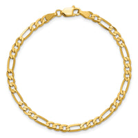 14k 4mm Flat Figaro Chain