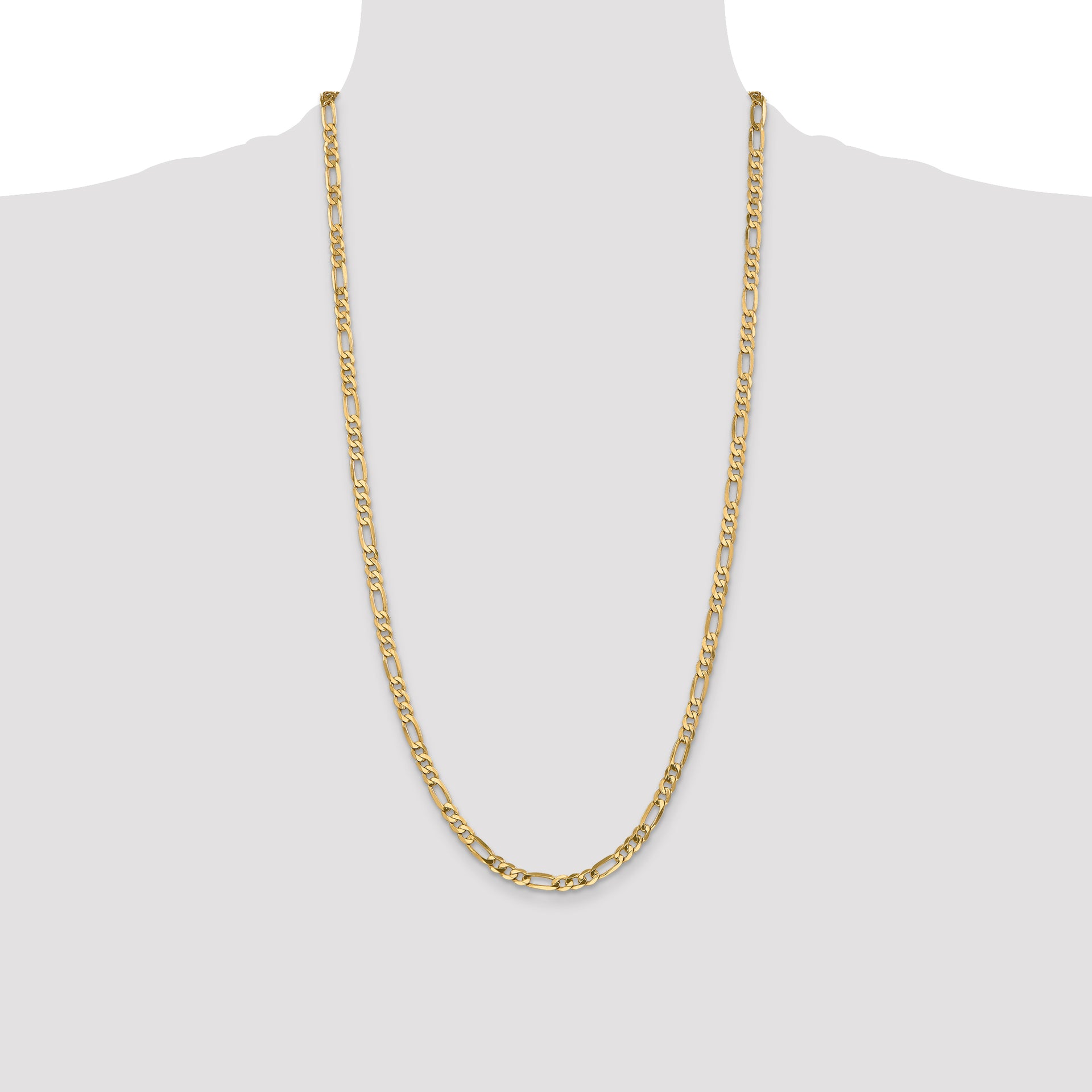 14k 4.75mm Flat Figaro Chain