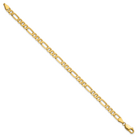 14k 4.75mm Flat Figaro Chain