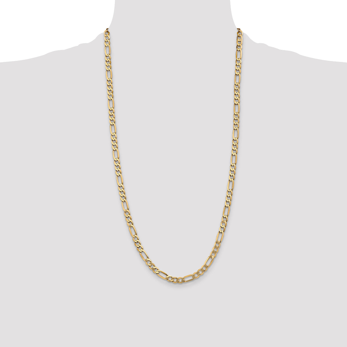 14k 5.25mm Flat Figaro Chain