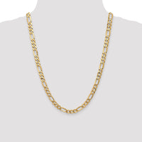 14k 7mm Flat Figaro Chain
