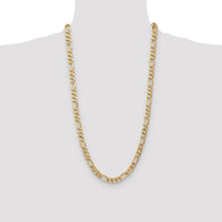 14k 7mm Flat Figaro Chain