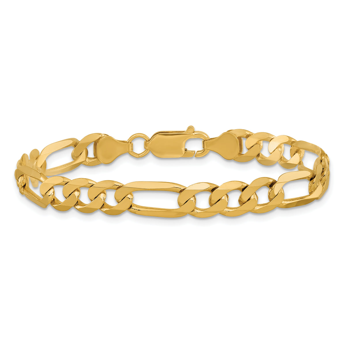 14k 7mm Flat Figaro Chain