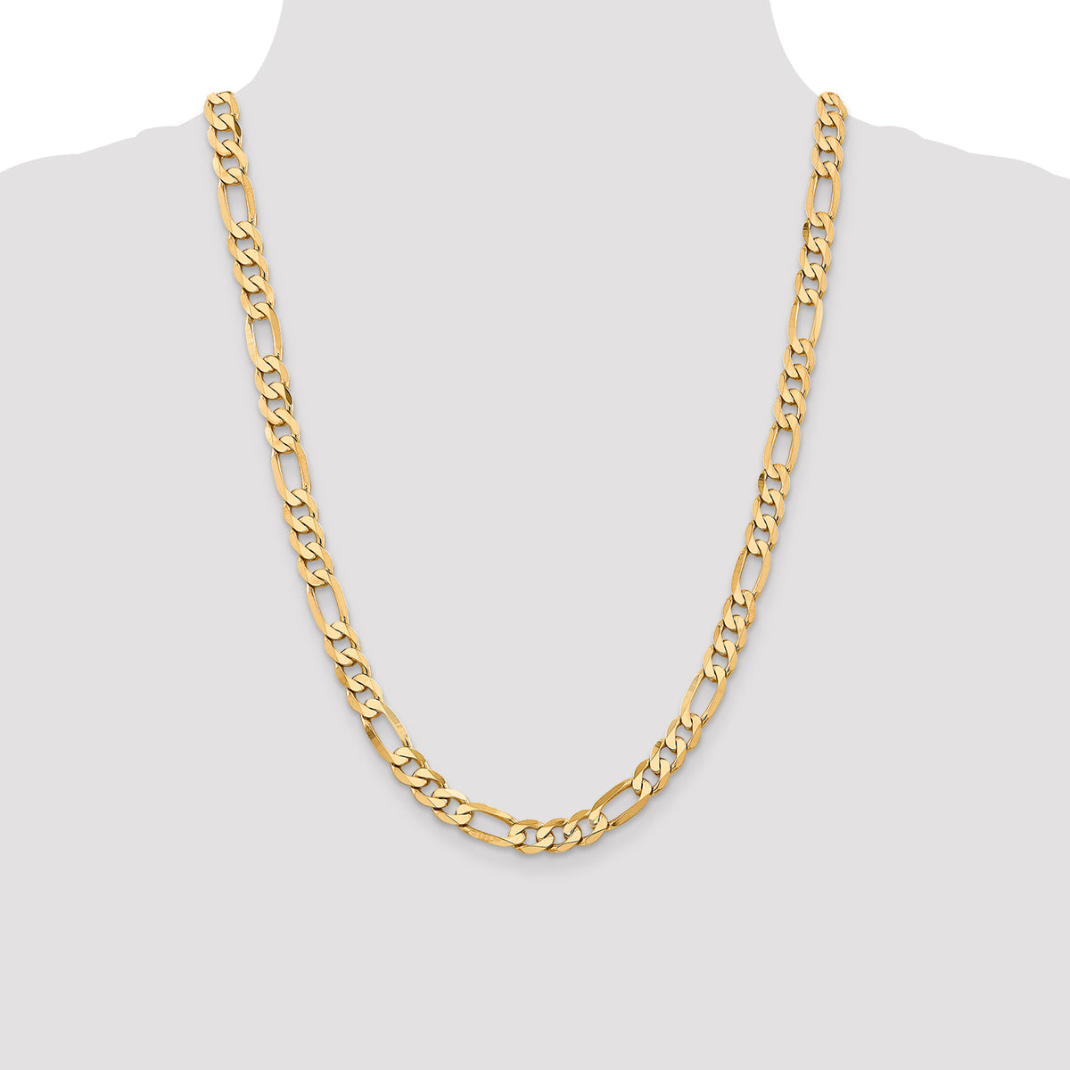 14k 7.5mm Flat Figaro Chain