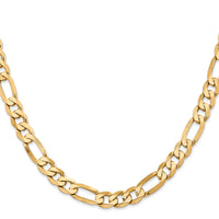 14k 7.5mm Flat Figaro Chain