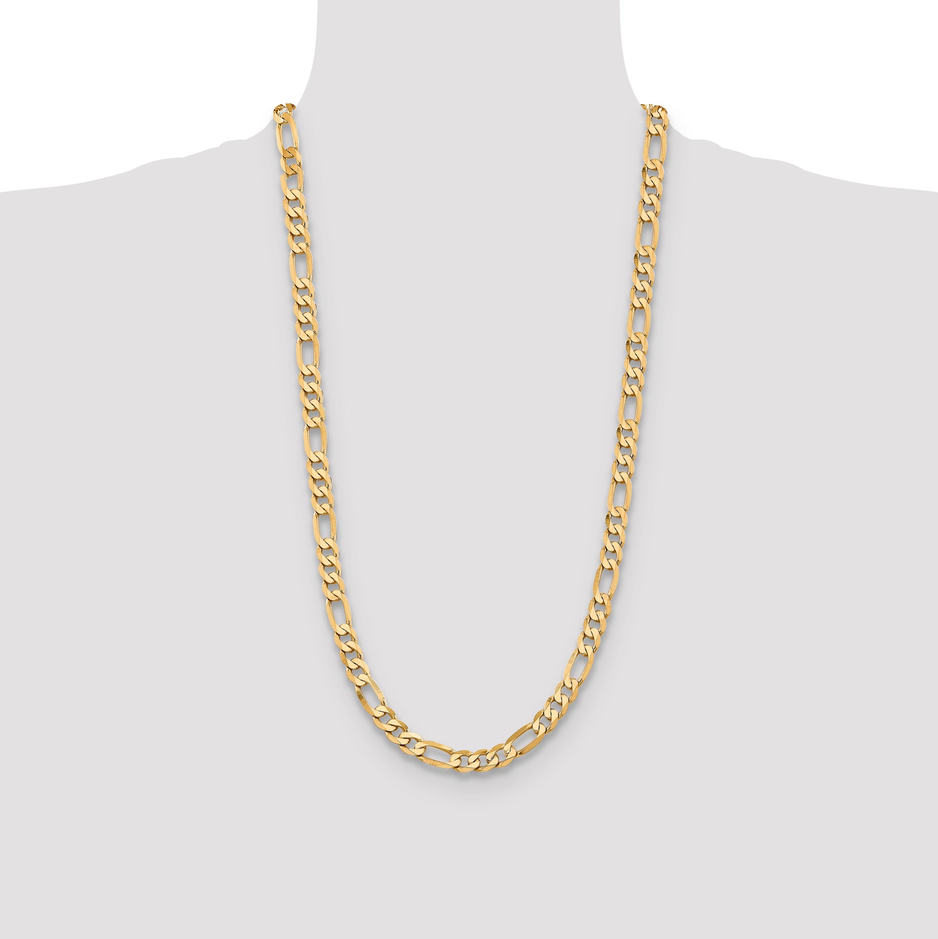 14k 7.5mm Flat Figaro Chain