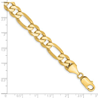 14k 8.75mm Flat Figaro Chain