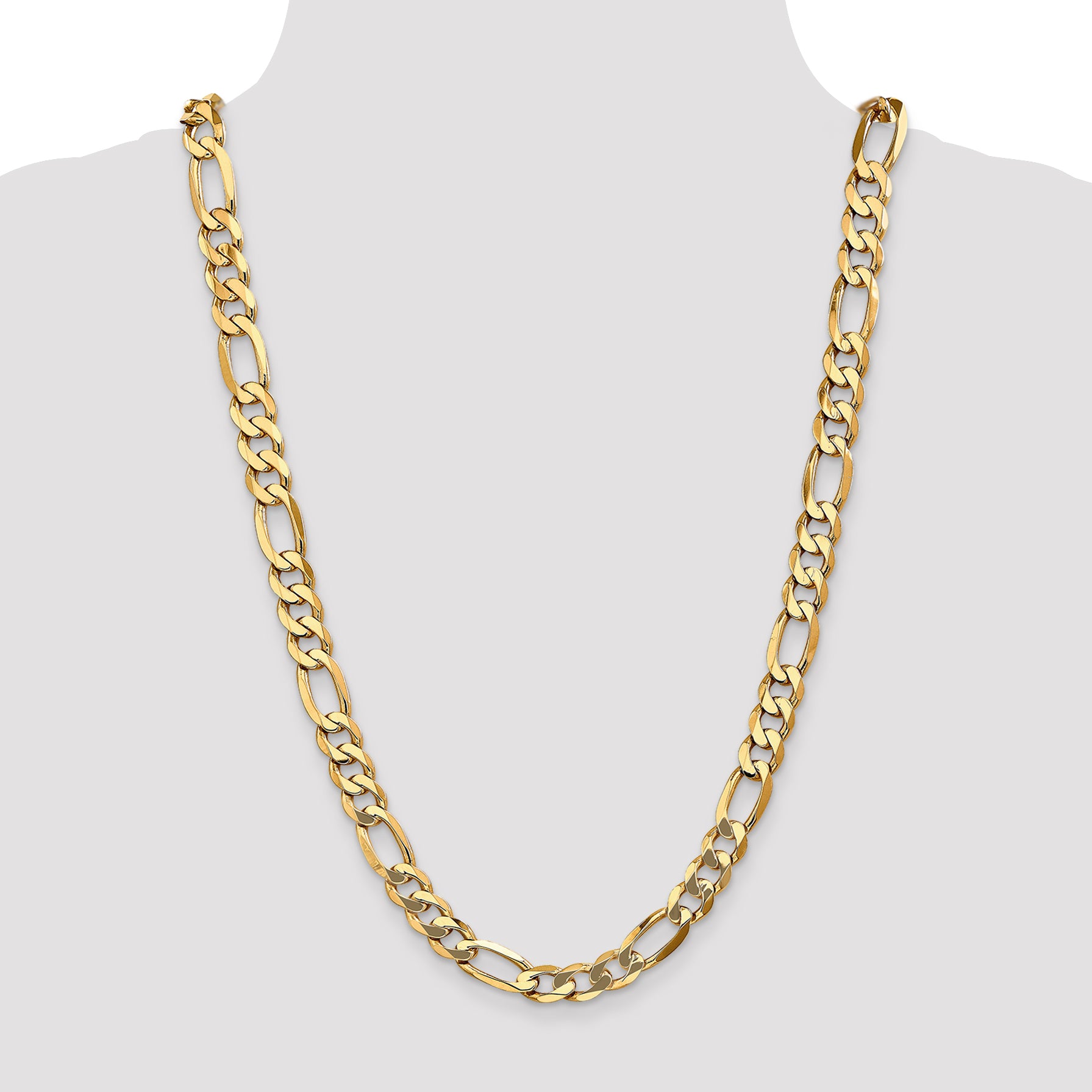 14k 10mm Flat Figaro Chain