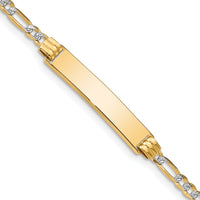 14k with Rhodium PavÃ© Figaro ID Bracelet