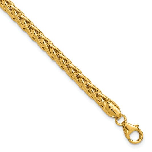 14k Polished 8.5in Wheat Chain Bracelet