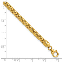 14k Polished 8.5in Wheat Chain Bracelet