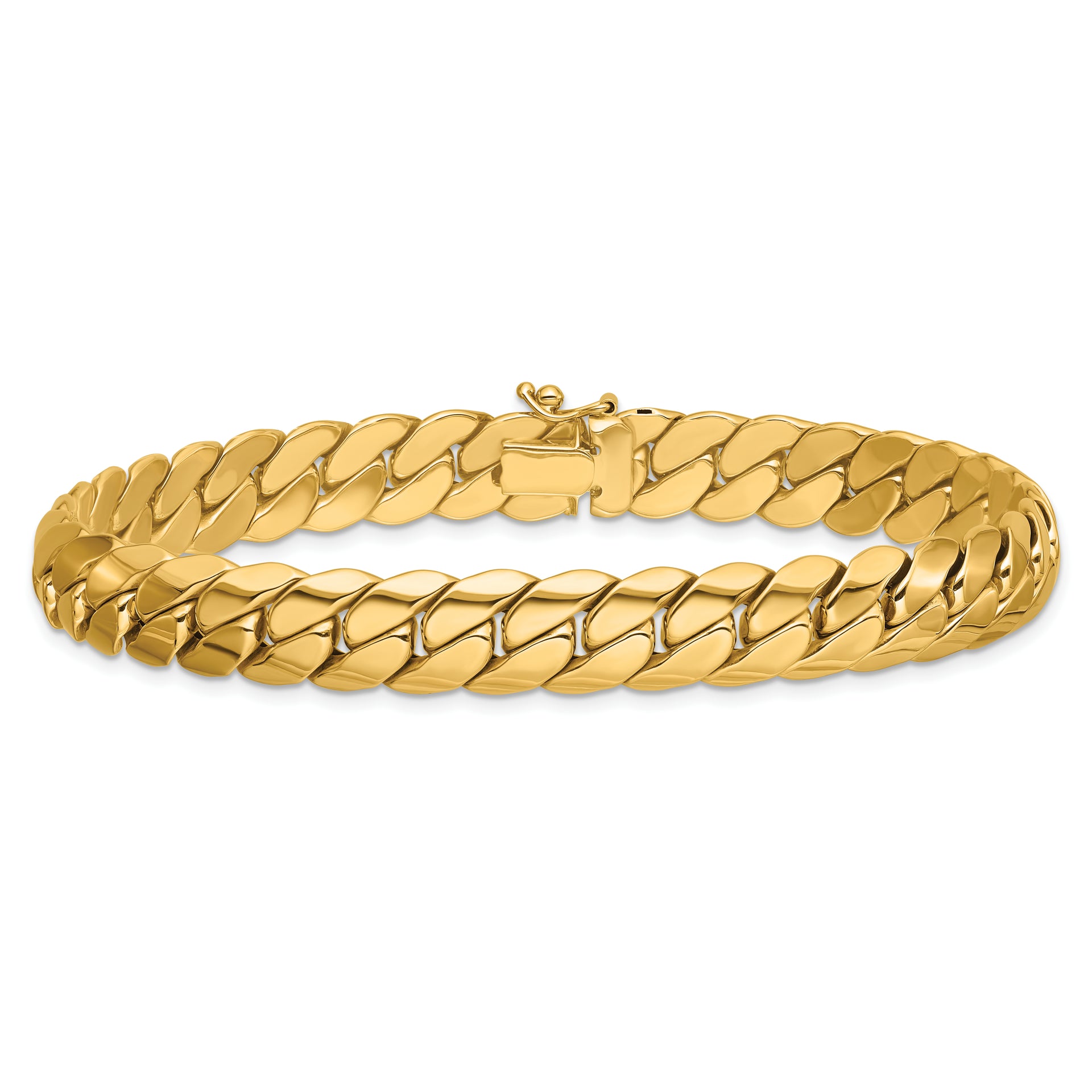 14K Polished Fancy Link Mens Bracelet