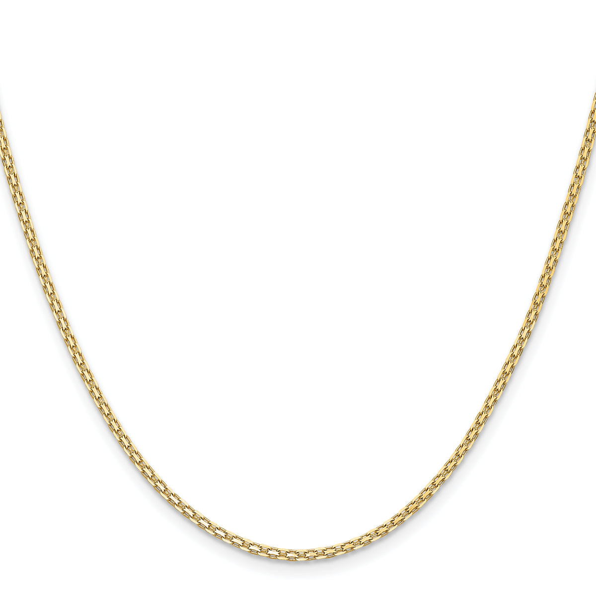 14k 1.8mm Lightweight Bismark Flat Chain