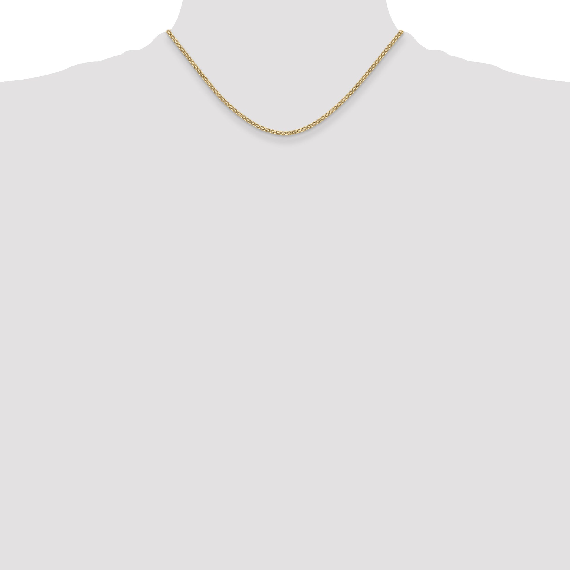 14k 2.2mm Lightweight Flat Bismark Chain