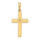 14K w/Rhodium D/C Cross Pendant