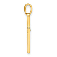 14K w/Rhodium D/C Cross Pendant