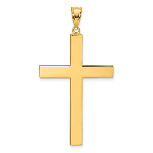 14k Polished Hollow Cross Pendant