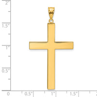 14k Polished Hollow Cross Pendant