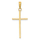 14K 3-D and Polished Stick Cross Charm
