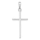 14K White Gold 3-D and Polished Stick Cross Charm