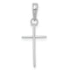 14K White Gold 3-D and Polished Stick Cross Charm