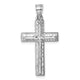 14k Polished White Gold Diamond-cut Fancy Cross Pendant