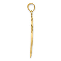 14K Polished Diamond-cut Textured Fancy Cross Pendant