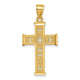 14k Polished Diamond-cut Textured Fancy Cross Pendant