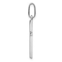 14k White Gold Hollow Cross Pendant