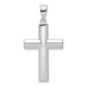 14k White Gold Hollow Cross Pendant