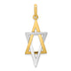 14K W/ Rhodium Elongated Jewish Star Of David Charm