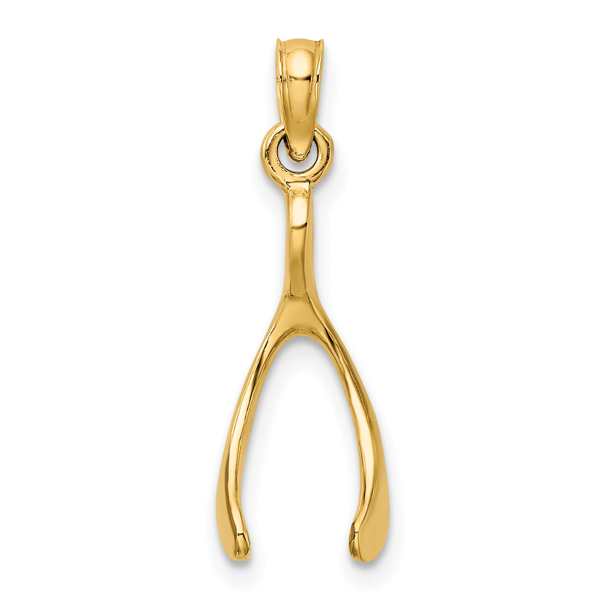 14k Wishbone Pendant
