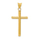 14k 3-D Polished Hollow Cross Pendant
