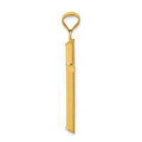 14k 3-D Polished Hollow Cross Pendant